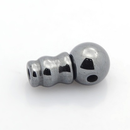 Synthetic Non-magnetic Synthetic Hematite 3 Hole Guru Beads, T-Drilled Beads, 15x7mm, Hole: 1~2mm
