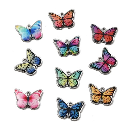 304 нержавеющей стальной эмали подвески, бабочки прелести, без свинца, без кадмии и без никеля