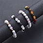 Natural Stone Beaded Yoga Bracelet for Men and Women with 8mm Volcanic Rock, Seven Chakra Stones, Powder Crystal and Turquoise