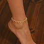 Изысканные браслеты на ногу из латуни и белого пластика с каплевидными кисточками для ежедневного женского праздника