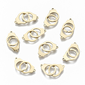 304 Stainless Steel Links Connectors, Laser Cut, Handcuffs Shape