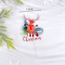 Рождественские украшения для бумажных тортов, принадлежности для украшения торта, северный олень со словом счастливого рождества