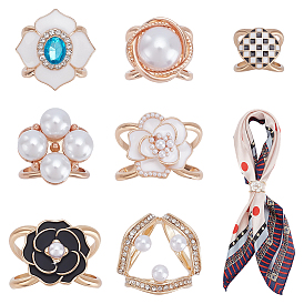7шт. 7 стилей зажим для шарфа из цинкового сплава, броши-пуговицы для шали для женщин, разнообразные