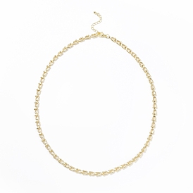 Brass Initial Letter U Link Chain Necklace for Women