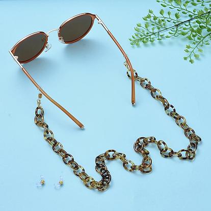 Eyeglasses Chains, Neck Strap for Eyeglasses, with Acrylic Cable Chains, 304 Stainless Steel Lobster Claw Clasps and  Rubber Loop Ends