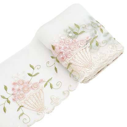 10ярды из полиэстера с кружевной отделкой, цветочный узор