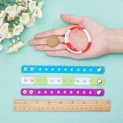 Sunnyclue 10 шт 10 цвета детские браслеты из силиконового шнура, с железной фурнитура платинового цвета