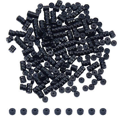 2 Нити из натурального окрашенного и термически обработанного черного оникса, Heishi бусы, Плоский круглый / диск, покрасил и подогрел