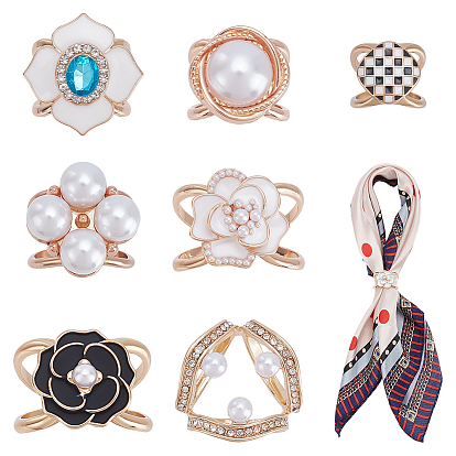 7шт. 7 стилей зажим для шарфа из цинкового сплава, броши-пуговицы для шали для женщин, разнообразные