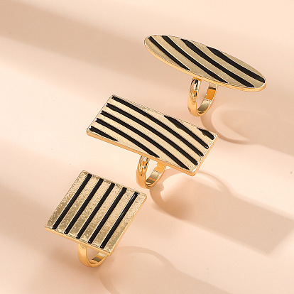 3шт. кольца из сплава, с эмалью, полоса