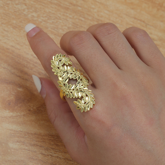 Латунные регулируемые кольца для женщин, лист