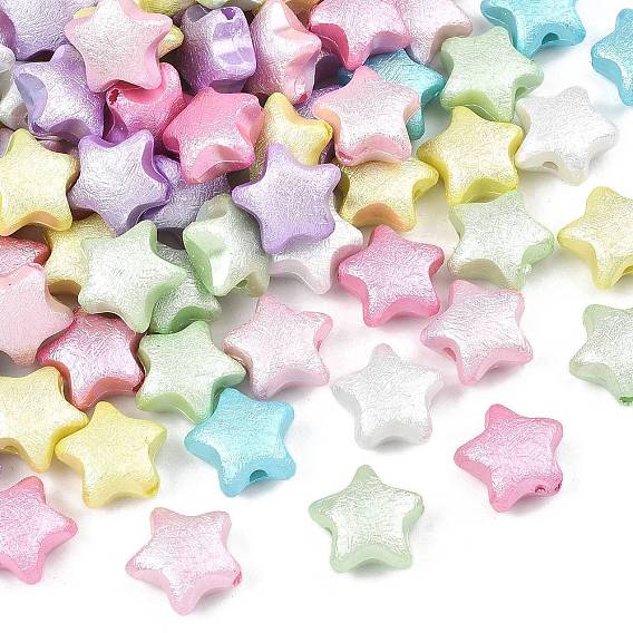 Текстурированные непрозрачные бусины из АБС-пластика, имитирующие жемчуг, звезда