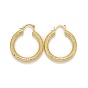 Rack Plating Brass Hoop Earrings, Textured, Long-Lasting Plated, Lead Free & Cadmium Free, Round Ring