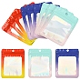 60Pcs 3 Colors Rectangle Glitter Holographic PVC Resealable Packaging Bags, Self Seal Bag