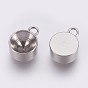 201 Stainless Steel Pendant Rhinestone Settings, Flat Round