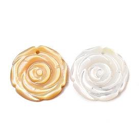 Pendentifs de coquillages naturels, charme de fleur de rose