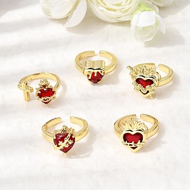 Стеклянные манжеты с открытыми кольцами, медные кольца, святое сердце, долговечный, без кадмия и без свинца