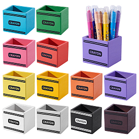 12шт. деревянный ящик для хранения цветных карандашей, прямоугольные