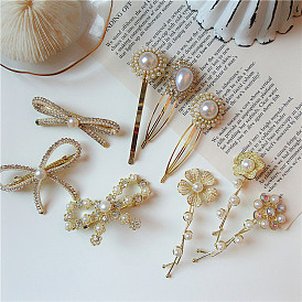 Vintage Elegant Butterfly Bow Flower Pearl Hairpin - Girl's Hair Accessories