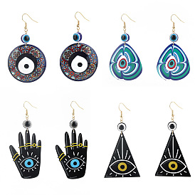 Personalized devil's eye palm acrylic ladies exaggerated earrings punk hip-hop style earrings