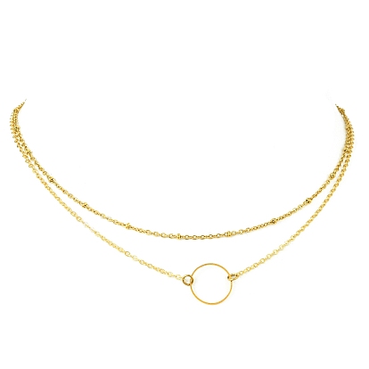 Многослойное колье из латуни для женщин, кольца подвески ожерелья