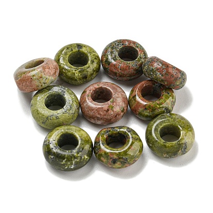 Natural Unakite Beads, Rondelle