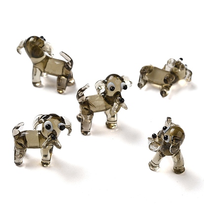 Handmade Lampwork Home Decorations, 3D Dog Ornaments for Gift