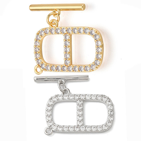 Латунные застежки-молнии из прозрачного кубического циркония, без кадмия, без никеля и без свинца, овальные