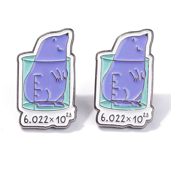 Broches de esmalte de aleación, pin de esmalte, para profesores estudiantes, con embragues de plástico, cubilete, constante de avogadro, Platino