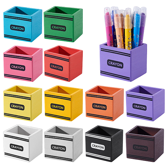 12шт. деревянный ящик для хранения цветных карандашей, прямоугольные