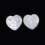 Natural White Shell Cabochons, Heart with Angel