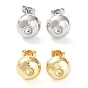 Brass Half Round Stud Earring Findings, Earring Settings for Rhinestone