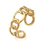 Curb Chain 304 Stainless Steel Open Cuff Ring for Women