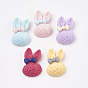 Bunny Resin Cabochons, Rabbit Head with Bowknot,