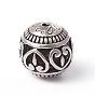 Tibetan Style Alloy Beads, Round, Hollow, 14mm, Hole: 2mm