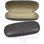 1Pc Oval Polyester Eyeglass Cases, with 1Pc Suede Fiber Glasses Cleaning Cloth