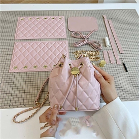 DIY Knitting PU Imitation Bag Making Kit, Including Leather Bag Accessories