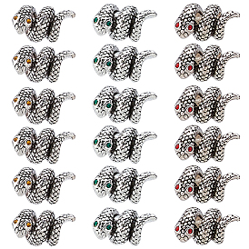 18 шт. 3 цвета тибетского стиля сплава стразы европейские бусины, бусины с большим отверстием, змея