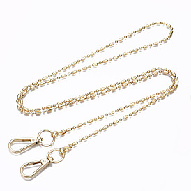 Bag Chains Straps, Brass Ball Chains, with Alloy Swivel Clasps, for Bag Replacement Accessories