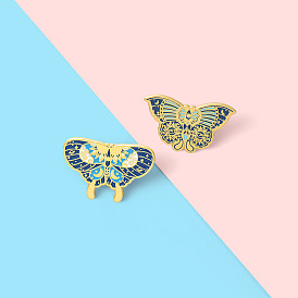 Cartoon Butterfly Alloy Brooch - Blue Personalized Enamel Badge