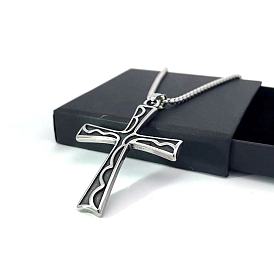 Ретро винтажный крест ожерелья из нержавеющей стали с подвеской