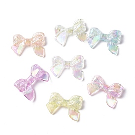 УФ-покрытие Радужные радужные прозрачные акриловые бусины с кракле, бантом