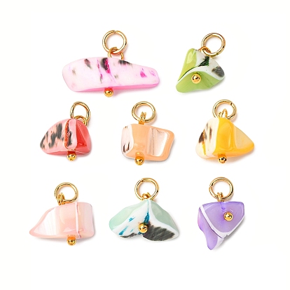 Подвески из окрашенных натуральных ракушек трохид/трохус, подвески-самоцветы с 304 соединительным кольцом из нержавеющей стали, разноцветные