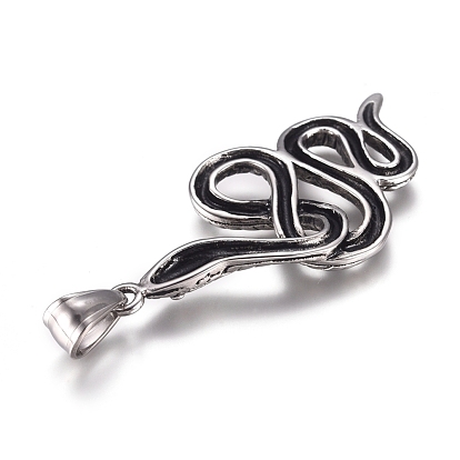 Fashionable Retro Halloween Jewelry 304 Stainless Steel Snake Pendants