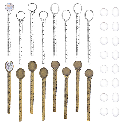 Ювелирные изделия diy bookmark, с тибетским типом сплава кабошона и прозрачными стеклянными кабошонами