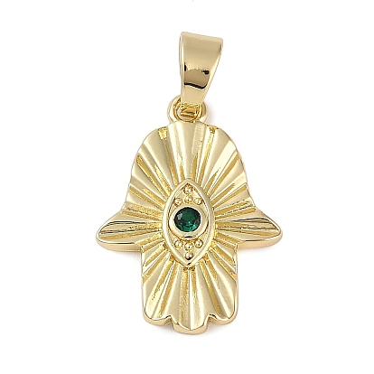 Латунные микро проложить кубического циркония подвески, хамса рука