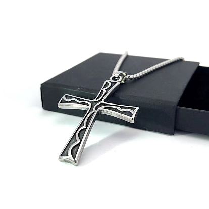 Ретро винтажный крест ожерелья из нержавеющей стали с подвеской