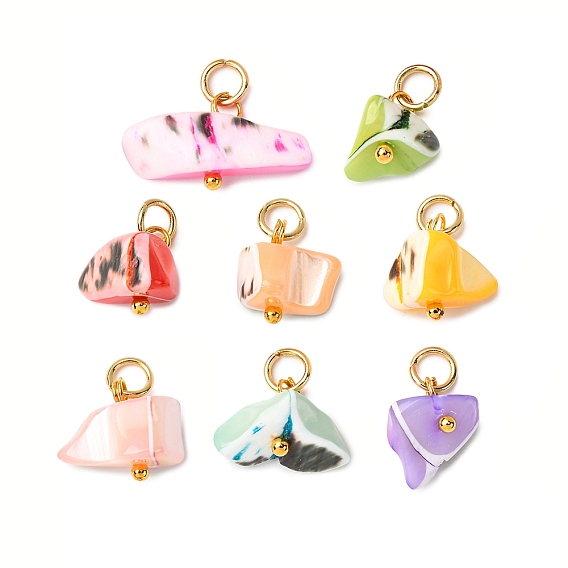 Подвески из окрашенных натуральных ракушек трохид/трохус, подвески-самоцветы с 304 соединительным кольцом из нержавеющей стали, разноцветные