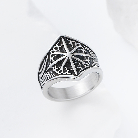 Восьмиконечная звезда 304 кольца на палец из нержавеющей стали