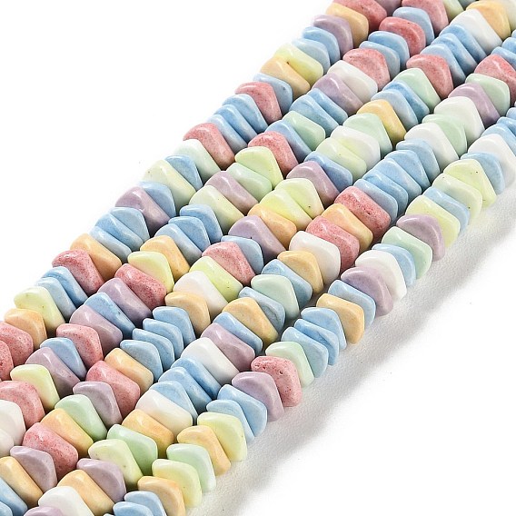 Натуральные бусины из радужного алашанского агата, окрашенные, волнистые квадратных